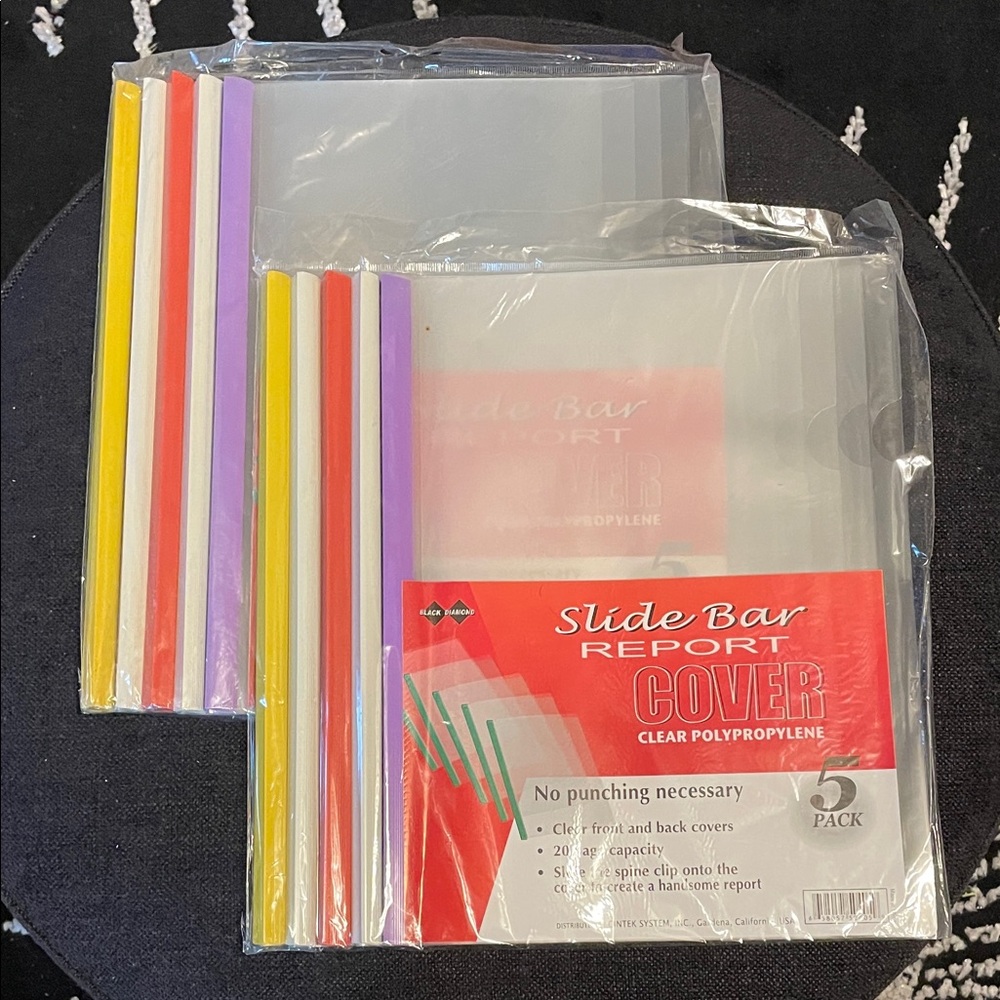 Black Diamond Slide Bar Report Cover Sets- Multicolor